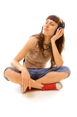 Music lover posing clipart