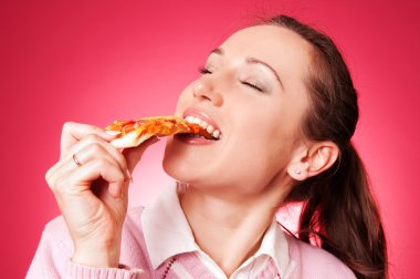 Pizza yemek güzel kadın aşk