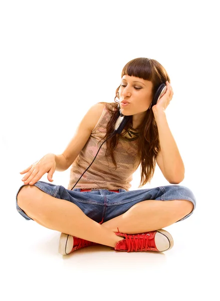 Dj in headphones — Stock Photo, Image