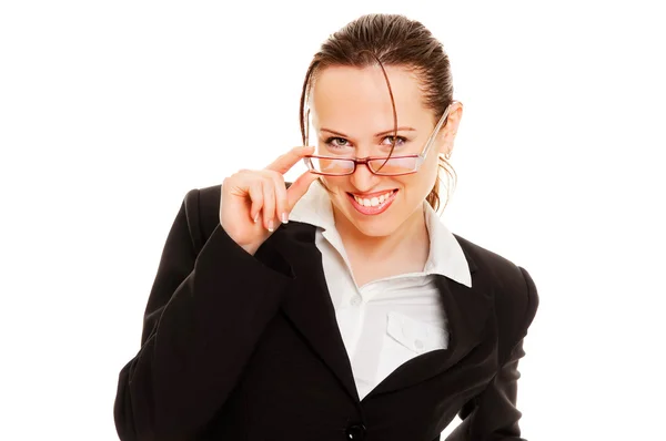 Amistosa mujer de negocios en gafas —  Fotos de Stock
