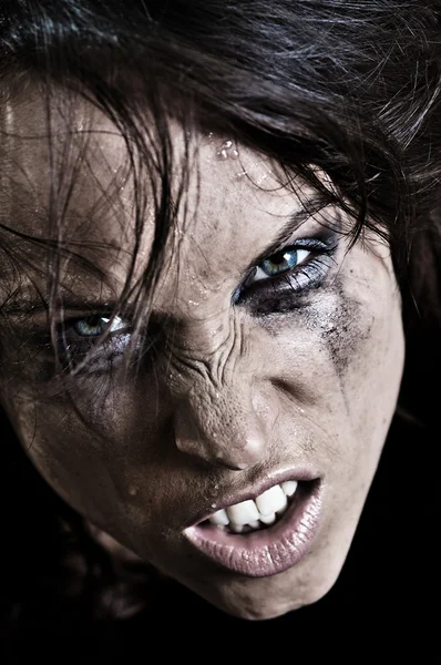 Dühös nő portréja — Stock Fotó