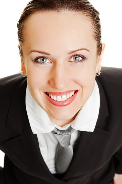 Portret van gelukkig vrouw in formele slijtage — Stockfoto