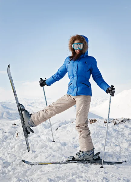 Hezká lyžař — Stock fotografie