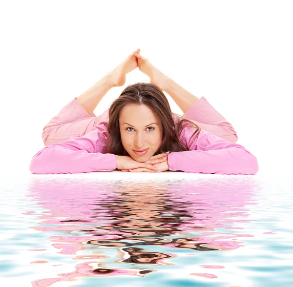 Smiley woman relaxing — Stock Photo, Image