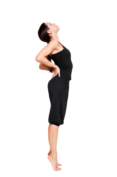 Sportswoman fare esercizio di stretching — Foto Stock