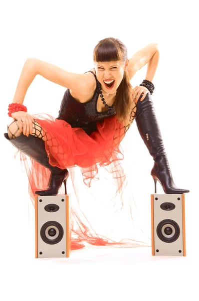 A zene őrült nő — Stock Fotó