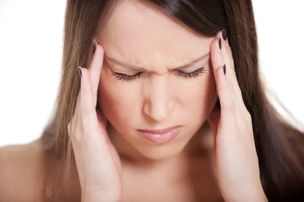 Young woman with migraine — Stock Photo, Image