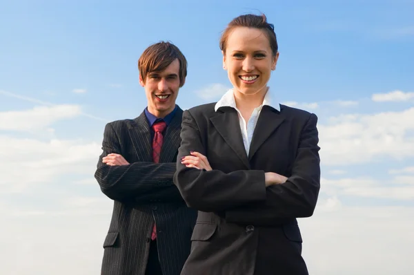 Two happy colleagues — Stock Photo, Image