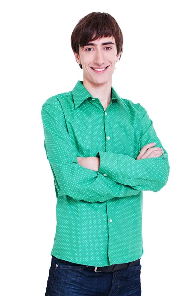 緑のシャツでスマイリー男 — ストック写真