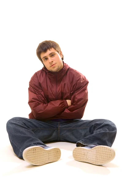 B-boy sitting on the floor — Stock Photo, Image
