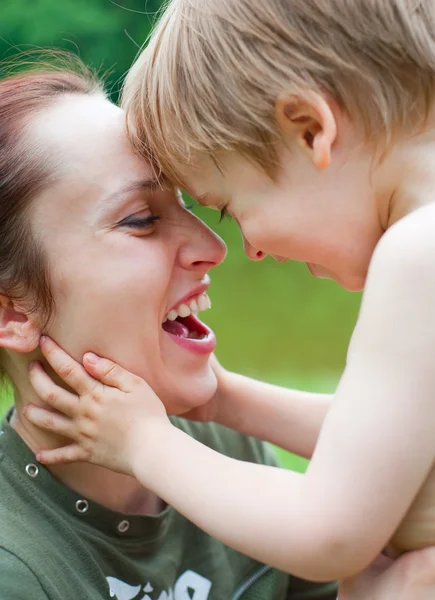 Mother with son laughing — Stock Photo, Image