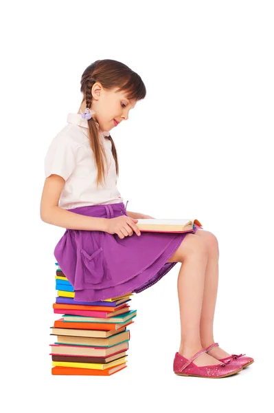 Hübsches Mädchen mit Büchern — Stockfoto