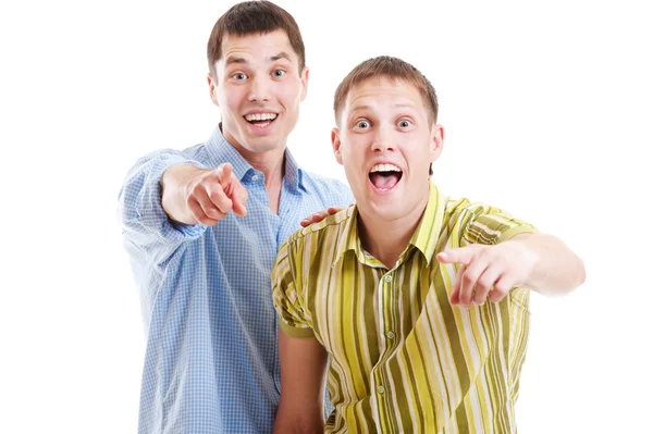 Portrait of two laughing men — Stock Photo, Image