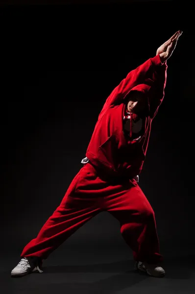 Dancer in red clothes — Stock Photo, Image