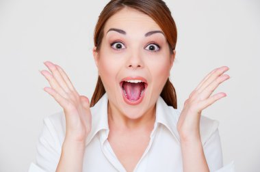 Surprised young woman clipart