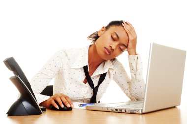 Fatigued businesswoman clipart