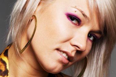 Closeup portrait of woman with makeup clipart