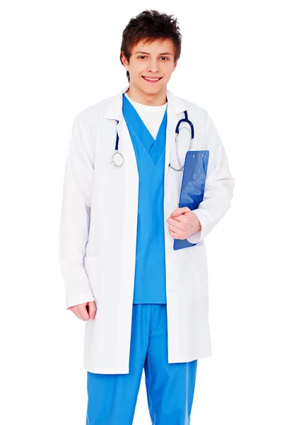 Sorridente infermiera ragazzo con stetoscopio — Foto Stock