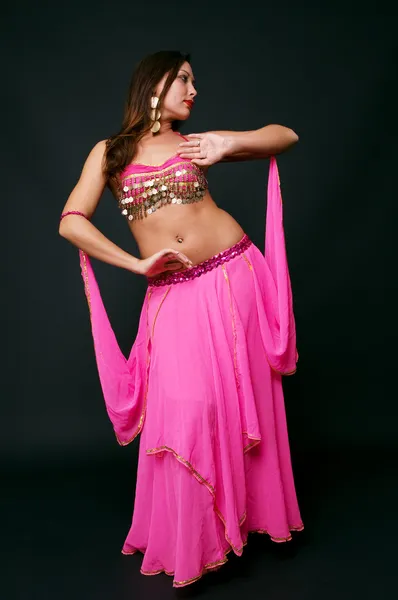Beautiful belly dancer in action — Stock Photo, Image