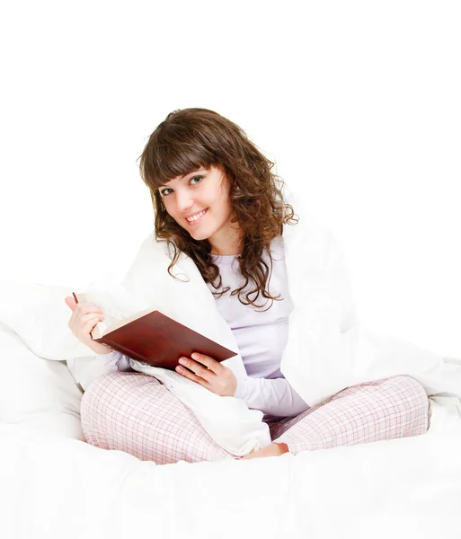 Menina bonita livro de leitura — Fotografia de Stock