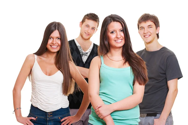 A tinédzserek smiley csoport — Stock Fotó