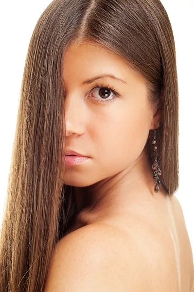 Bella donna con i capelli lunghi — Foto Stock