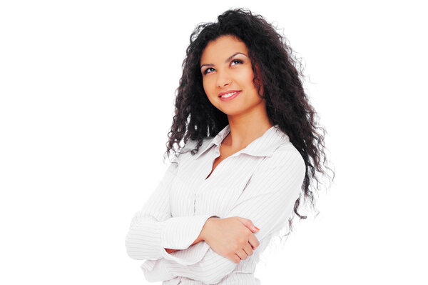 Pensive woman looking at something