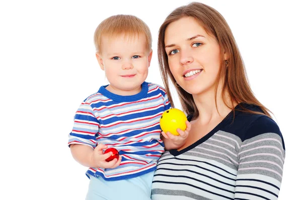 Portrait of smiley mother with son — Stock Photo, Image
