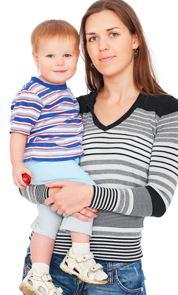 Sorridente madre con figlio — Foto Stock