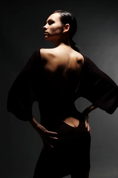 Mulher sexy no vestido com costas nuas — Fotografia de Stock