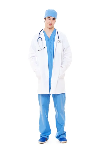 Vänlig läkare i uniform — Stockfoto