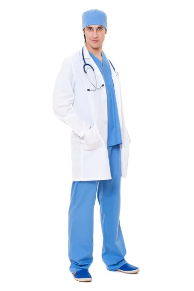 Vänlig läkare i uniform — Stockfoto