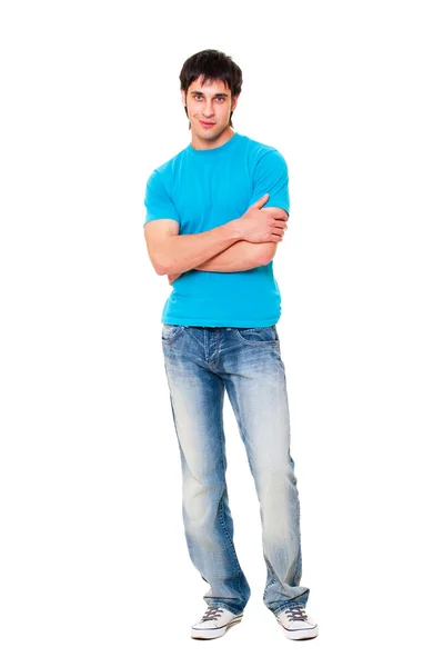 Chico sonriente en camiseta azul —  Fotos de Stock