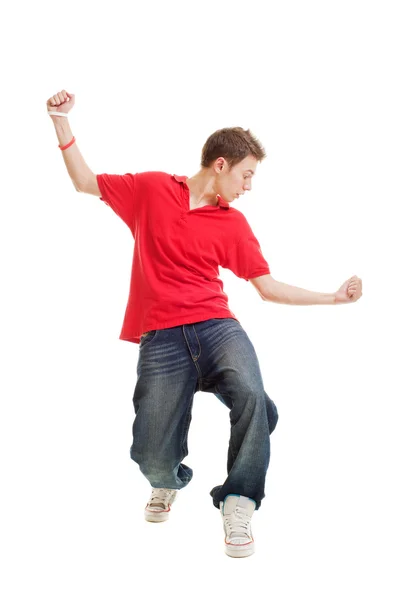 Танцующий хип-хоп парень — стоковое фото