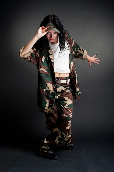 Katonai lány tánc — Stock Fotó