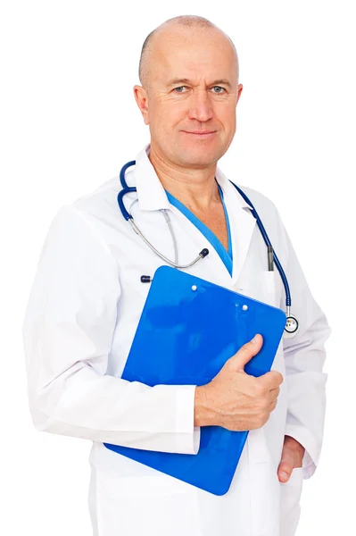 Starszy lekarz z raportu — Zdjęcie stockowe