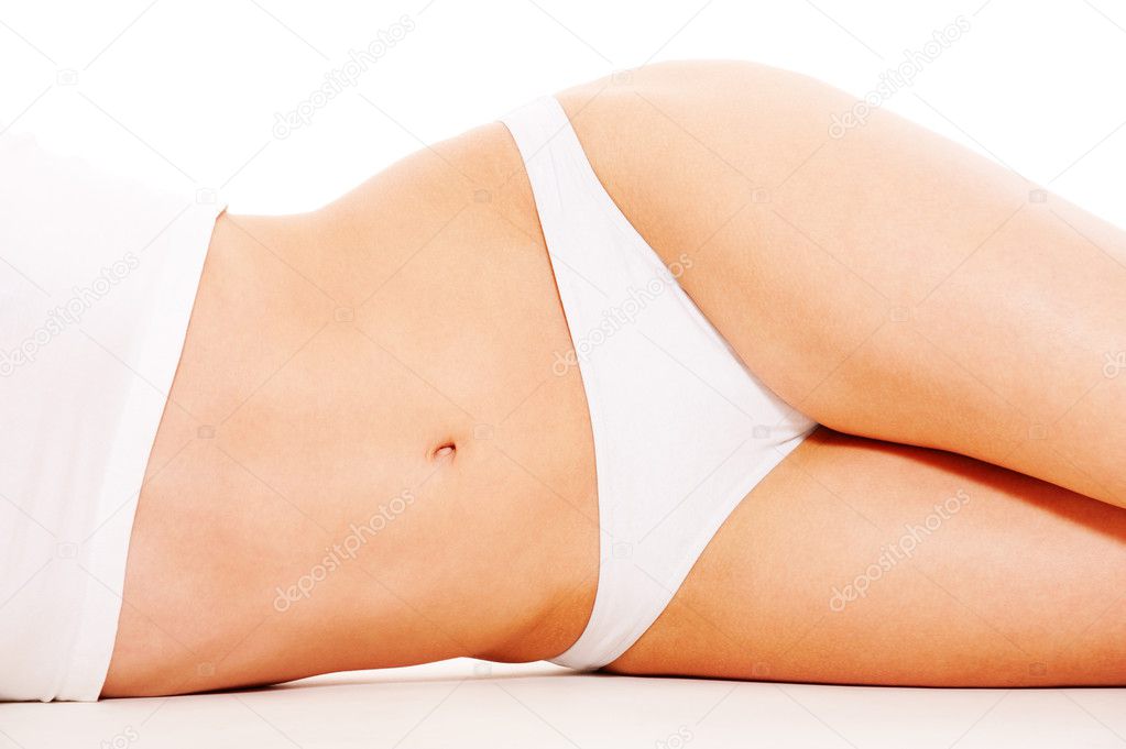 Woman's body in white underwear