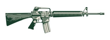 Image of a modern automatic rifle clipart