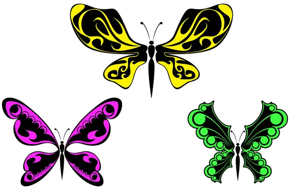 Image Vectorielle Des Papillons Couleur — Image vectorielle