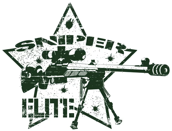 Sniper elite stamp — Stock Vector
