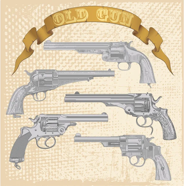 Old gun set — Stock Vector