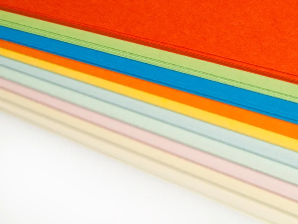 Yakın Çekim Bir Yığın Üzerinde Renkli Kağıt — Stok fotoğraf