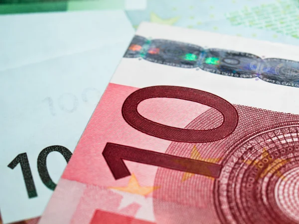 Close Ten Euros Banknote — Stock Photo, Image