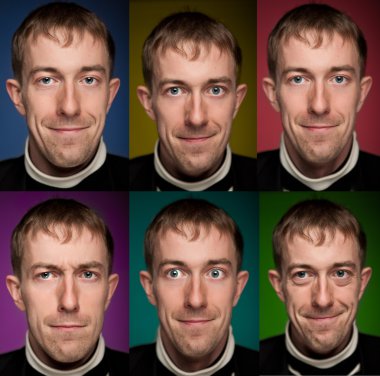 Set of man portraits. Manycolored. clipart