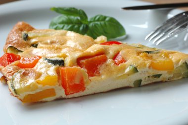 Omelette with cherry tomatoes clipart