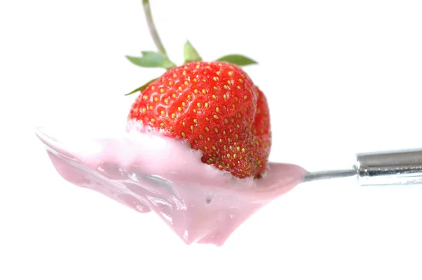 Strawberry In The Spoon — Stock Photo, Image