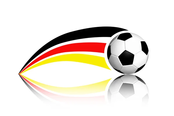 足球和德国国旗 — 图库照片