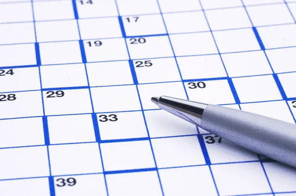 stock image Crossword Puzzle With Pen