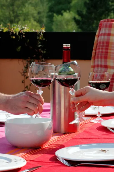 stock image toasting glass of whine