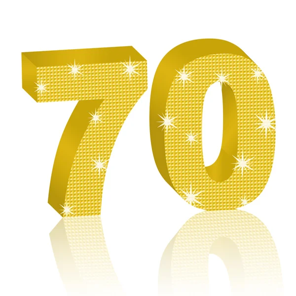 Golden Number Seventy — Stock Vector
